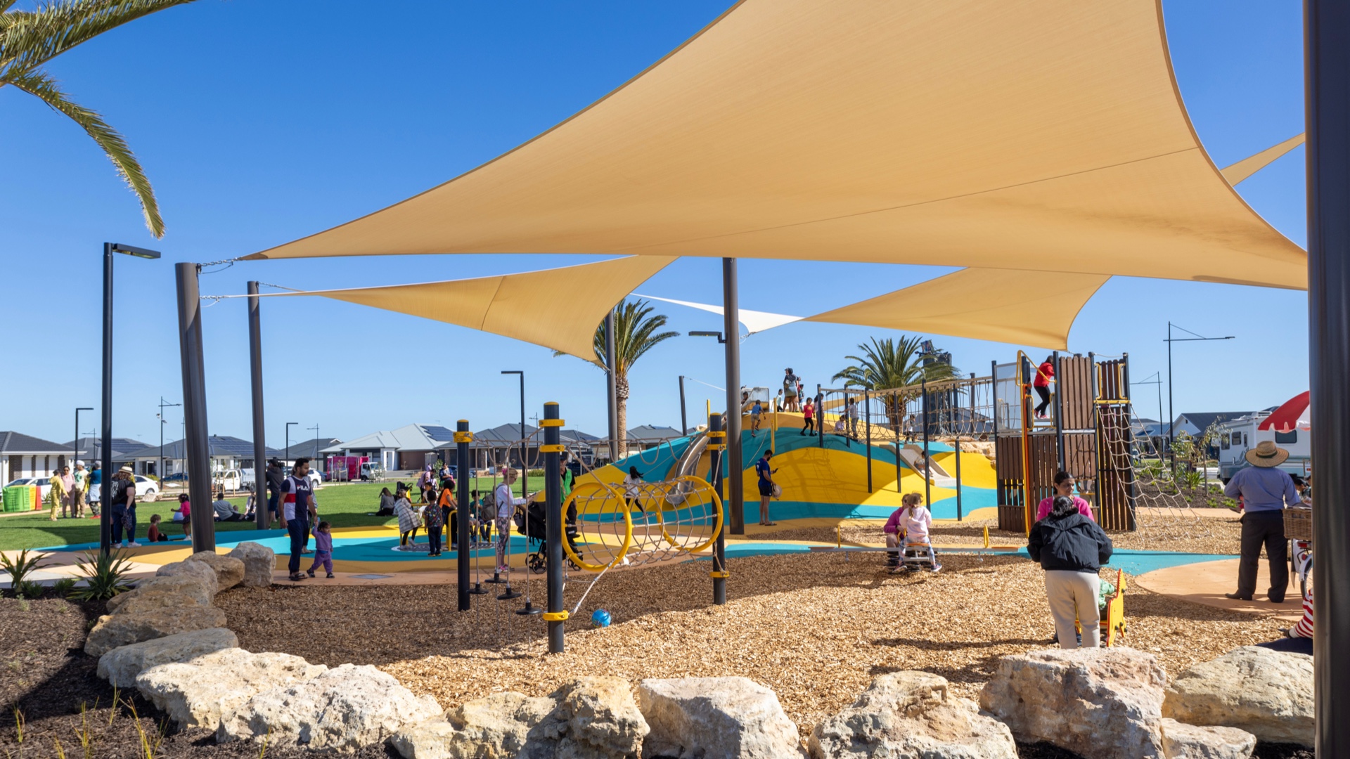 People at one of the riverlea playgrounds