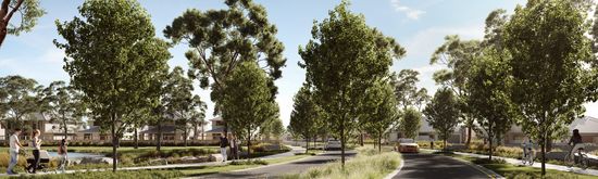 An artist’s impression of public walkways and roads at Riverlea