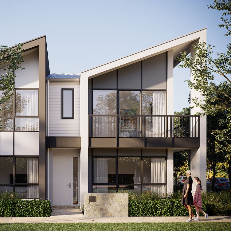An artist’s impression of the façade of the Terrace 3 townhome at Riverlea.