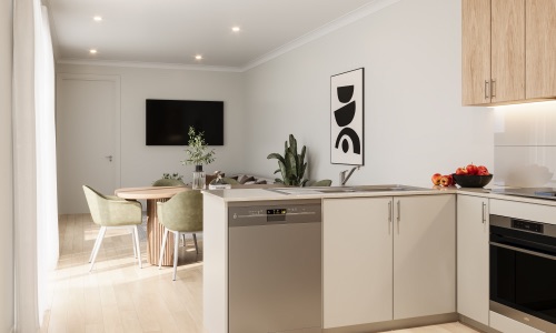 A view of the interior design of one of the terrace homes.